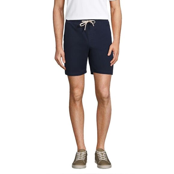 Land's End Deck Shorts elastic waist on adjustable tie 7" Three pocket Navy XL - Picture 3 of 6